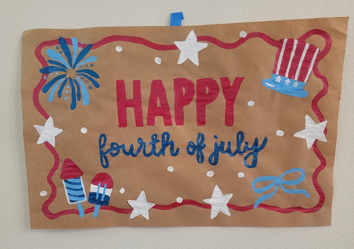 Happy Fourth of July hand-painted banner