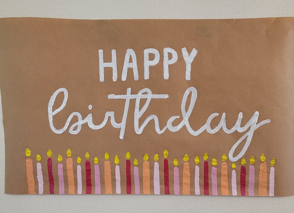 Happy Birthday banner with painted candles